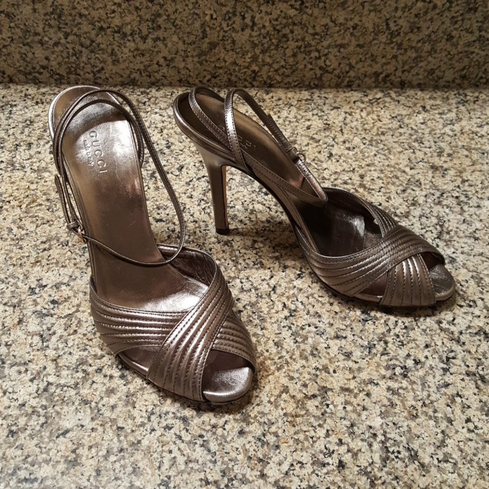 Gucci Metallic Sandals